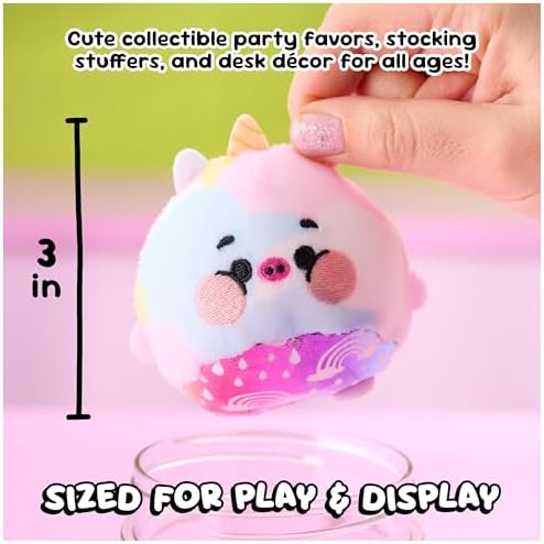 A unicorn pig friend about three inches tall, sized for shelves and party tables